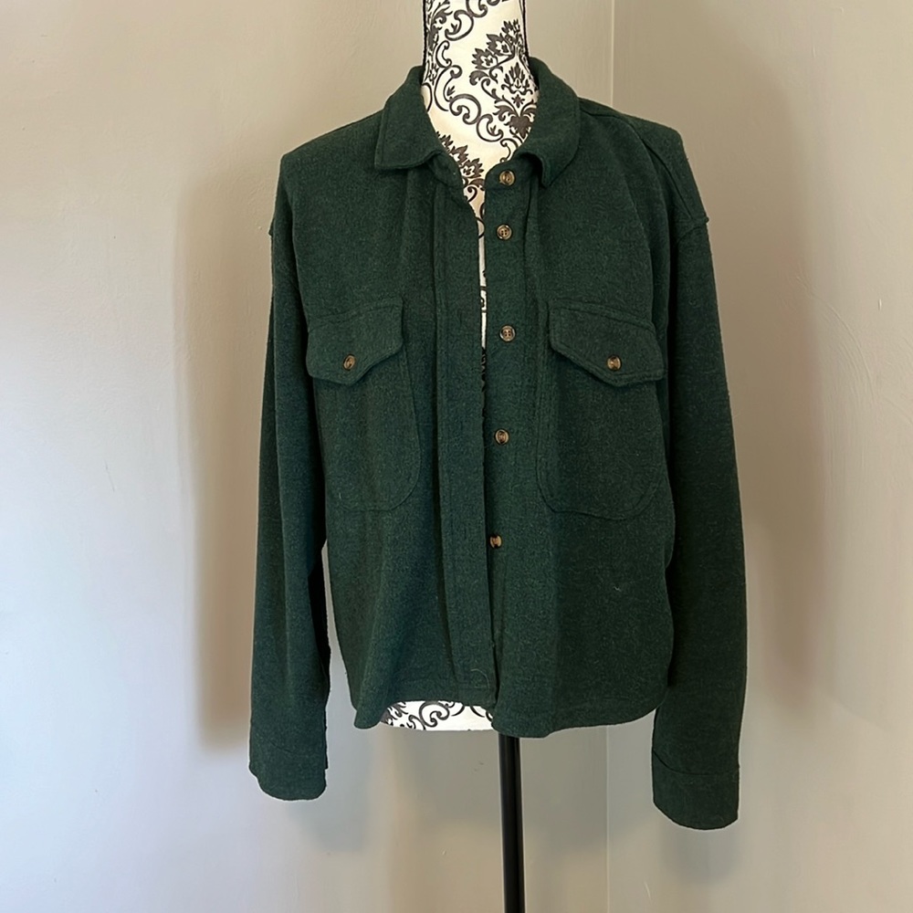 Soft green lightweight shacket